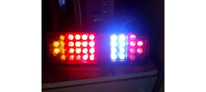 Lampi Stopuri Triple cu led platforma trailer remorca tir 12 v si 24 v